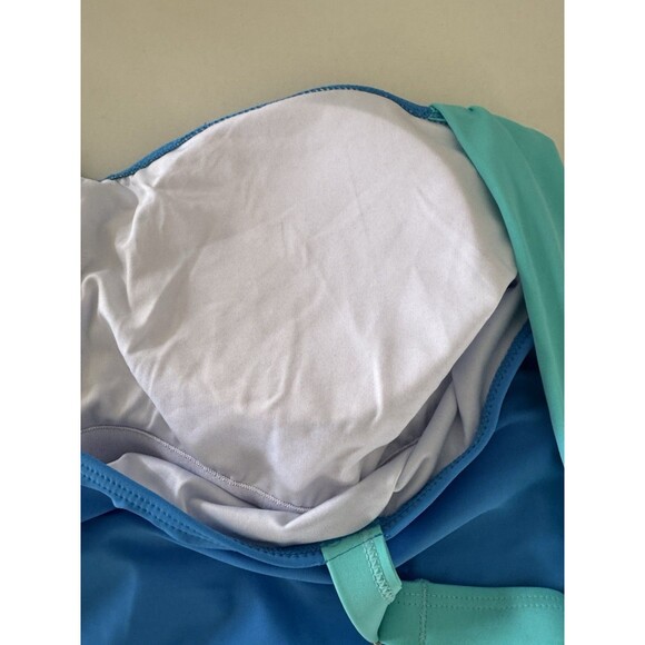 Tankini Swimsuit for Women Tummy Control Two Piece High Waist size 2XL turquoise - Picture 13 of 14